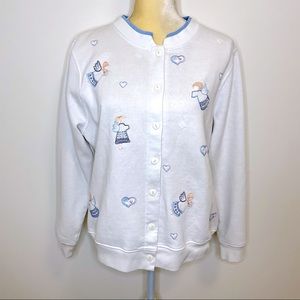 Vintage Cardigan by Malarkey Women’s Medium Angels Grandma Christmas